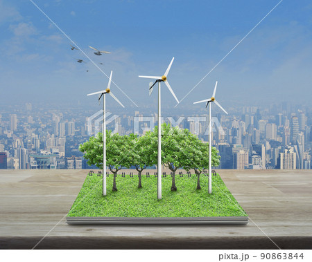 Wind turbines, Business ecological energy concept 90863844