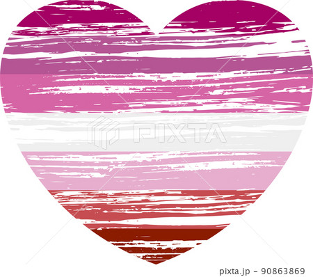 Lesbian Rainbow brush stroke heart. Pride flag. Symbol of the LGBT Lesbian Rainbow brush stroke heart. Pride flag. Symbol of the LGBT 90863869