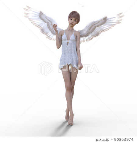 美脚の天使　perming 3DCGイラスト素材 90863974