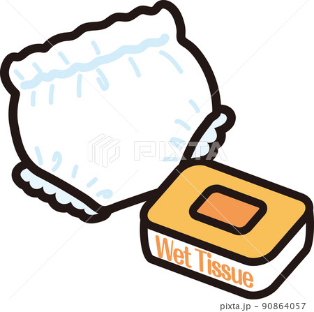 赤ちゃんグッズ_オムツとウエットティッシュ 90864057