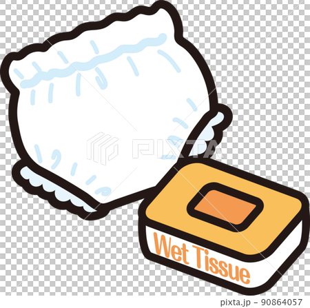 赤ちゃんグッズ_オムツとウエットティッシュ 90864057