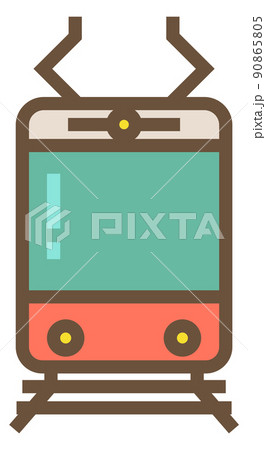 Tram line icon. Public city passenger transport 90865805