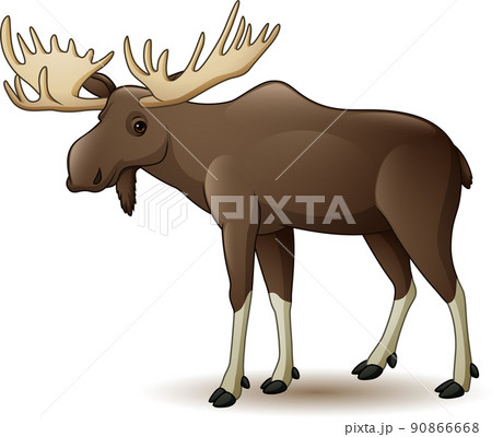 Cartoon happy moose on white background Cartoon happy moose on white background 90866668