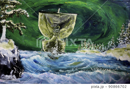 Drakkar and Northern lights Drakkar and Northern lights 90866702