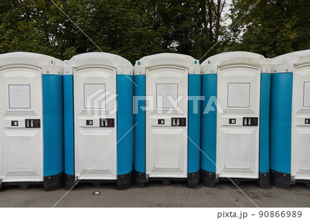 Toilets installed at a public event 90866989