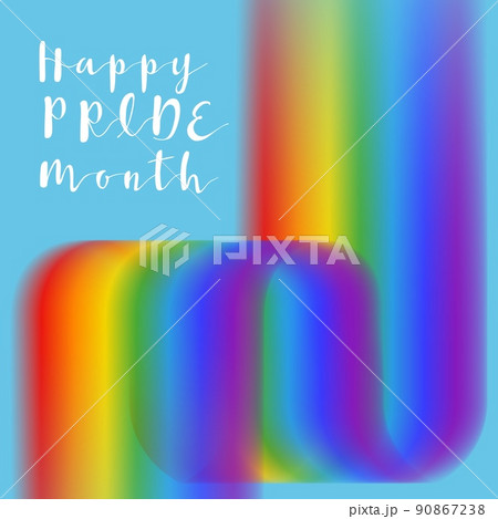 LGBTQ Pride month card or poster with rainbow gradient 90867238