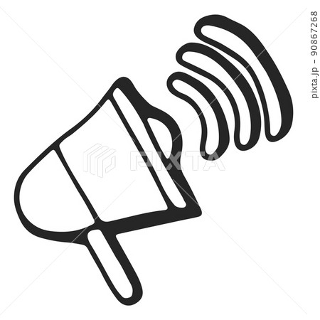 Megaphone with loud sound effect sign. Speaker symbol Megaphone with loud sound effect sign. Speaker symbol 90867268