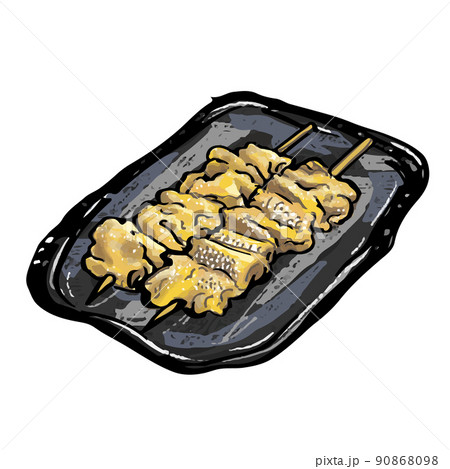 美味しそうな鳥皮串 90868098