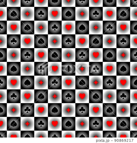 Vector playing cards suits seamless patterns. Backgrounds card suits 90869217
