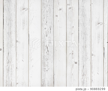 White wood texture background. Weathered rustic wooden background. Shabby white painted wood. Top view surface of the table to shoot flat lay. 90869299