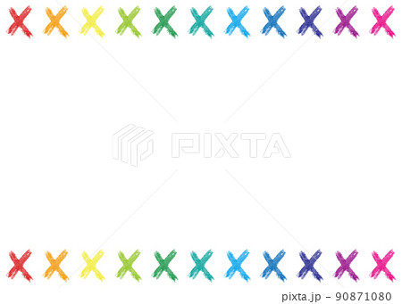 バツのイラストフレーム 90871080