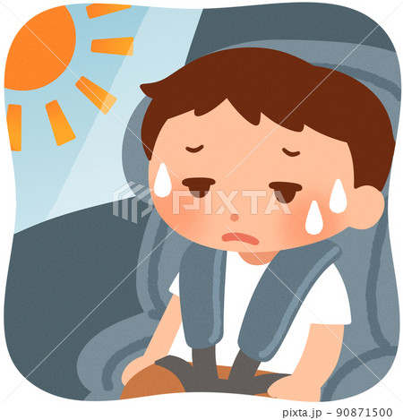 車内熱中症(男の子) 90871500