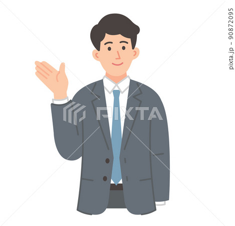 案内するビジネスマンのイラスト 90872095