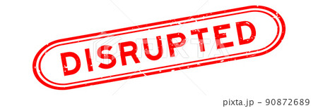 Grunge red disrupted word rubber seal stamp on white background 90872689