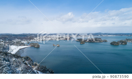 《宮城県》日本三景・松島 松島湾空撮 《宮城県》日本三景・松島 松島湾空撮 90873590
