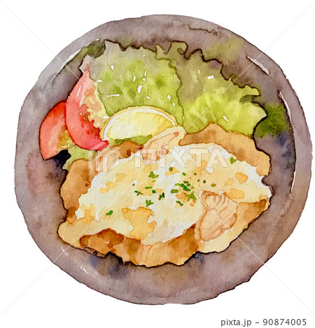 チキン南蛮手書き水彩 チキン南蛮手書き水彩 90874005