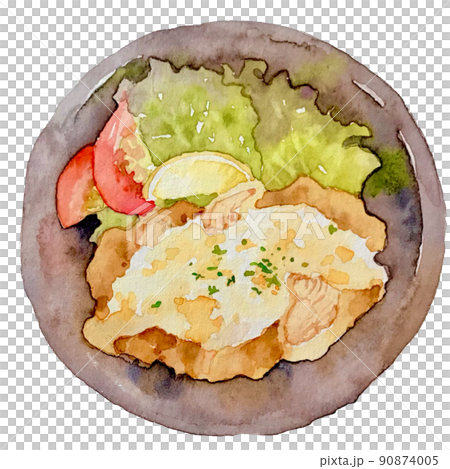 チキン南蛮手書き水彩 チキン南蛮手書き水彩 90874005