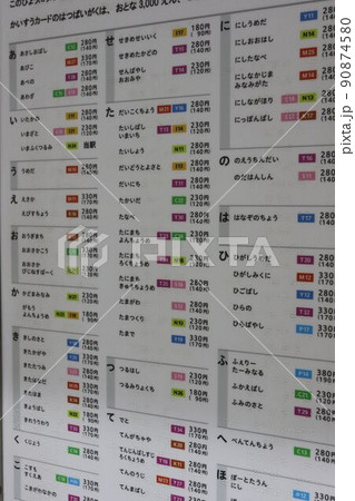 点字で示された大阪メトロの料金表 90874580