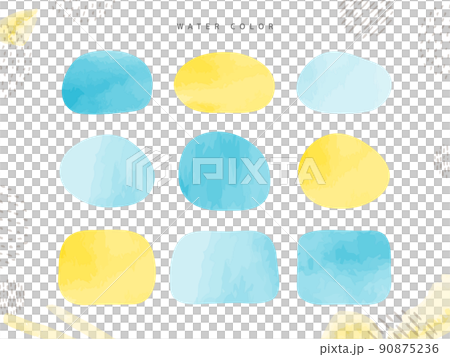 Blue summer water watercolor frame set water color title heading Father's Day 90875236