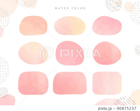 ピンク　かわいい　水彩 フレーム セット water color タイトル 見出し	 90875237