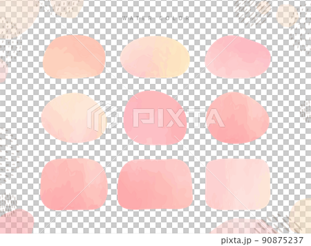 ピンク　かわいい　水彩 フレーム セット water color タイトル 見出し	 90875237