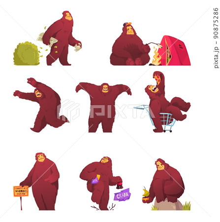 Bigfoot Cartoon Set 90875286
