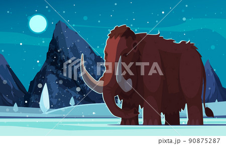 Cartoon Mammoth Illustration 90875287