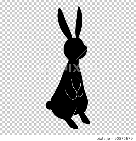 うさぎのシルエットイラスト素材 90875679