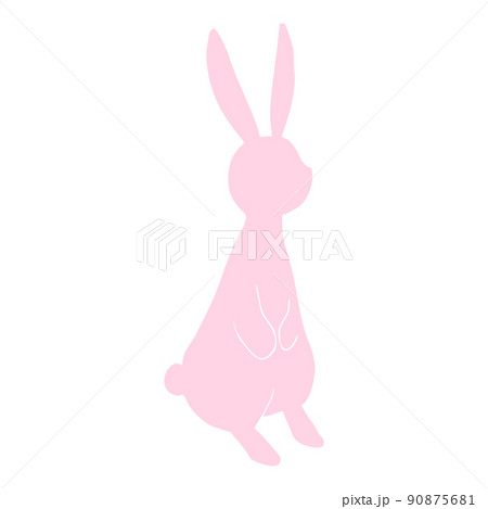 うさぎのシルエットイラスト素材 90875681