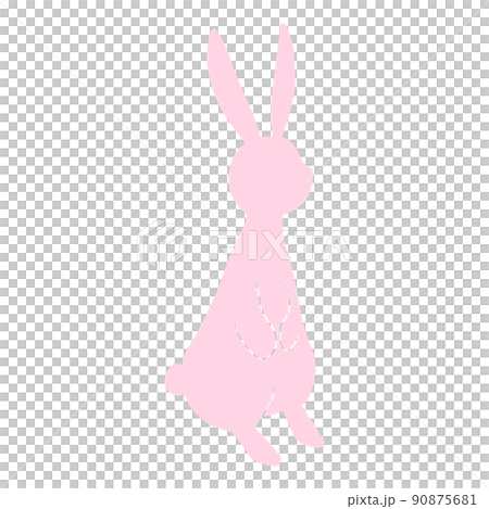うさぎのシルエットイラスト素材 90875681