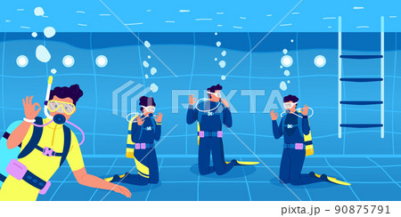 Diving Flat Composition 90875791