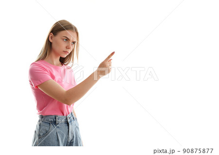 Young attractive girl isolated on white background Young attractive girl isolated on white background 90875877