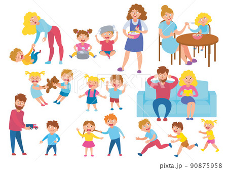 Children Bad Behaviour Set 90875958