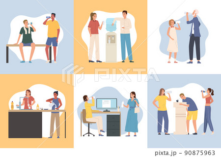 People Drinking Water Set 90875963