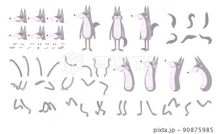 Wolf Character Cartoon Set Wolf Character Cartoon Set 90875985