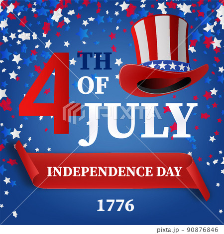 Fourth of July greeting card template. United States of America Independence day design. Vector Illustration - 4th of July USA 90876846