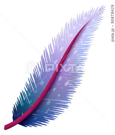 Bohemian elegant feather. Multicolor gradient smooth quill Bohemian elegant feather. Multicolor gradient smooth quill 90878429