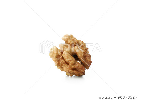 Peeled walnuts isolated on white background, close up Peeled walnuts isolated on white background, close up 90878527