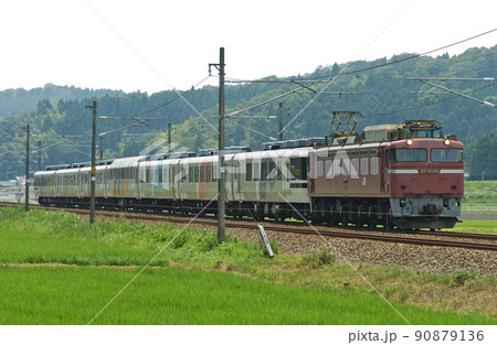 北陸本線 牛ノ谷ー大聖寺 JR西日本 EF81-46(敦賀)+12系(宮原) あすか 北陸本線 牛ノ谷ー大聖寺 JR西日本 EF81-46(敦賀)+12系(宮原) あすか 90879136
