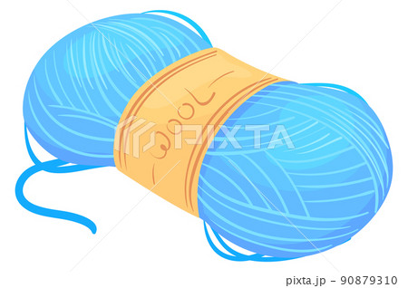 Wool skein cartoon icon. Knitting yarn thread pack Wool skein cartoon icon. Knitting yarn thread pack 90879310
