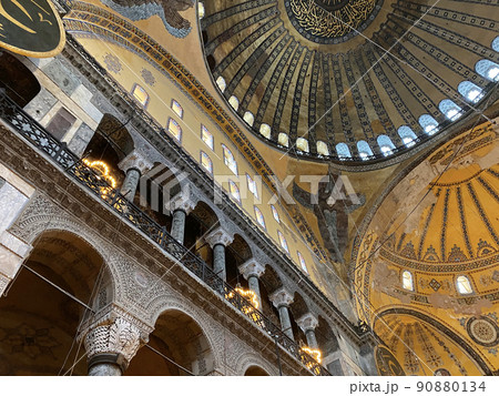 Hagia Sophia, Sultanahmet district, Istanbul, Turkey, Decor fragments. Hagia Sophia, Sultanahmet district, Istanbul, Turkey, Decor fragments. 90880134