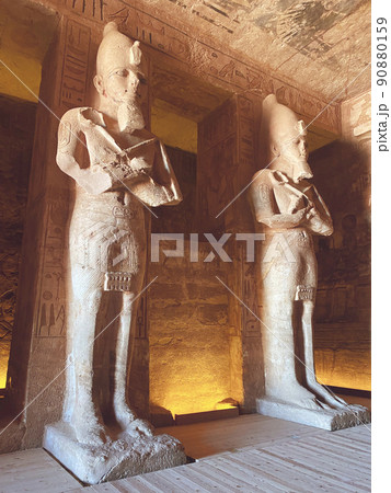 Abu Simbel, a rock in Nubia, two ancient Egyptian temples, the time of Ramses II Abu Simbel, a rock in Nubia, two ancient Egyptian temples, the time of Ramses II 90880159