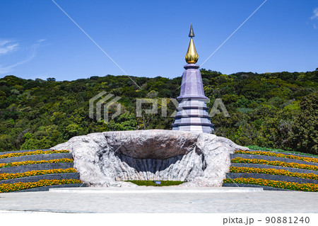 Twin pagodas Doi Inthanon national park, Chiang Mai, Thailand 90881240