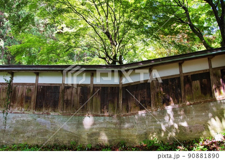 岩湧寺の古びた塀と樹々たち 岩湧寺の古びた塀と樹々たち 90881890