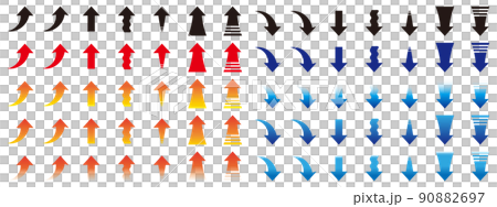 Arrow ascending and descending icon set 90882697
