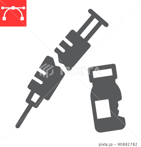 Medical waste glyph icon, recycle and ecology, broken syringe and vial vector icon, vector graphics, editable stroke solid sign, eps 10 Medical waste glyph icon, recycle and ecology, broken syringe and vial vector icon, vector graphics, editable stroke solid sign, eps 10 90882782