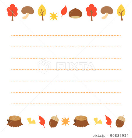 フラットでシンプルな秋のメモ帳 90882934