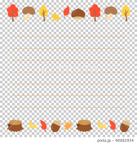 フラットでシンプルな秋のメモ帳 90882934