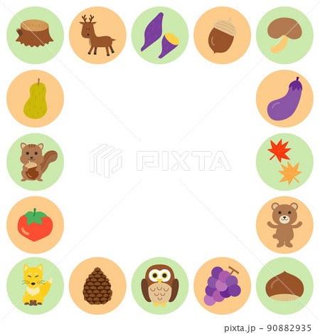 フラットでシンプルな秋フレーム 90882935