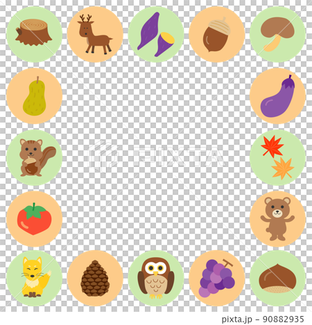 フラットでシンプルな秋フレーム 90882935